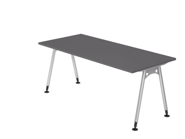 Hammerbacher bureau A-poot 180x80cm grafiet, rechthoekige vorm, VAS19/G/S