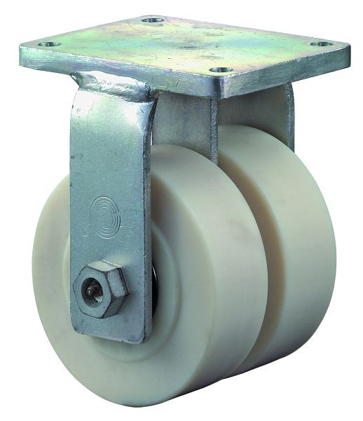 BS-wielen Dubbel zwaarlastwiel, bokwiel, wielbreedte 2x80 mm, wiel-Ø 400 mm, draagvermogen 5000 kg, gegoten polyamide, kogellager, S110.B16.400