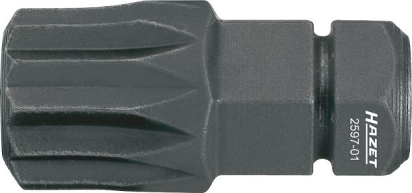 Hazet-bit, massief zeskant 8 (5/16 inch), inwendig meertands profiel XZN, M10, koppelgecontroleerd vastdraaien mogelijk (instructies van de fabrikant in acht nemen), 2597-02