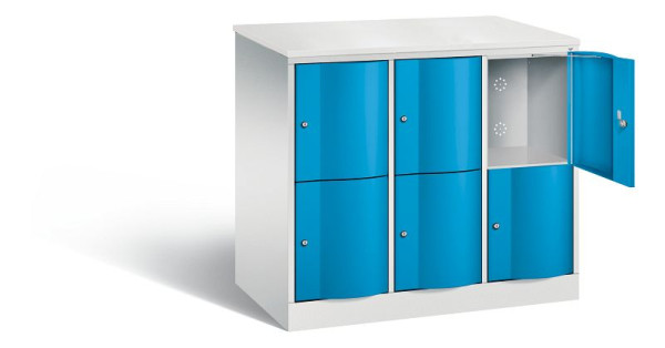 C+P XL lockerkast Resisto, H1077xB1148xD640mm, kleur: lichtgrijs/lichtblauw, 8472-373 S10077