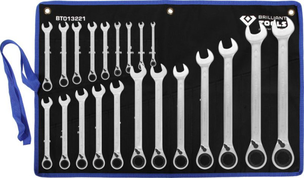 Brilliant Tools 21-delige omkeerbare ratel-combinatiesleutelset 6-32 mm BT013221
