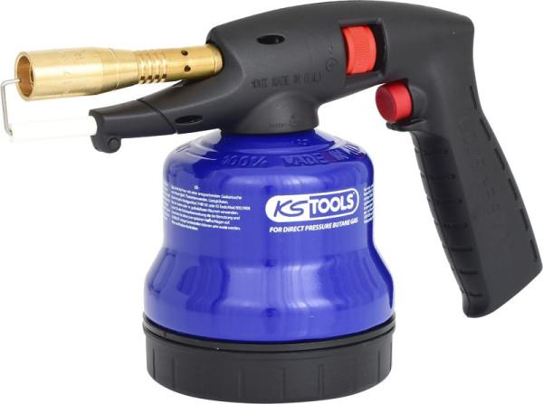 KS Tools universeel cartridge-soldeerapparaat met piëzo-ontsteking, blauw, 903.5905