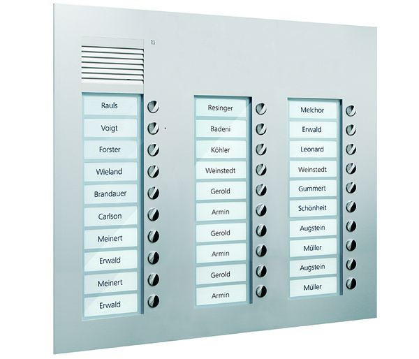 TCS audio buitenstation serie PUK 30 belknoppen (rechts uitgelijnd), 3 kolommen, UP zilver, PUK30/3-EN