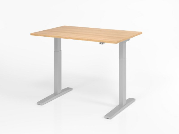 Hammerbacher bureau XMKA12, 120 x 80 cm, blad: eikenhout, 25 mm dik, ABS dikke rand, rechthoekige vorm, VXMKA12/E/S