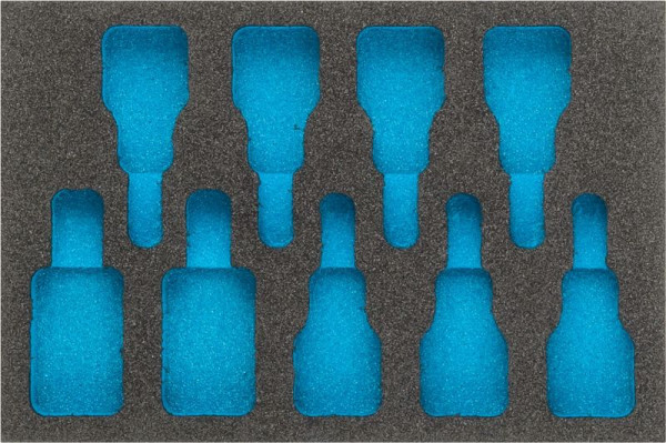 Hazet 2-componenten zachtschuim inleg, voor 163-271/9, 992/9, afmetingen/lengte: 172 mm x 114 mm Organisatiesysteem maat: 1/9 (172 x 114 mm), 163-271L
