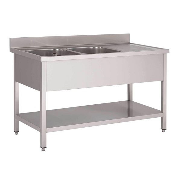 Gastro M spoelbak dubbele spoelbak links 160cm lang, GN203
