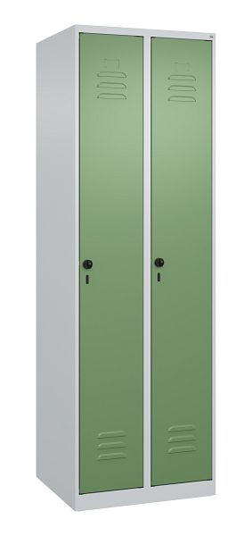 C+P luierkluis Classic PLUS, 2 vakken, 1850x600x500mm, 7035/6011, veiligheidsdraaigrendel, 080000-20 S10007