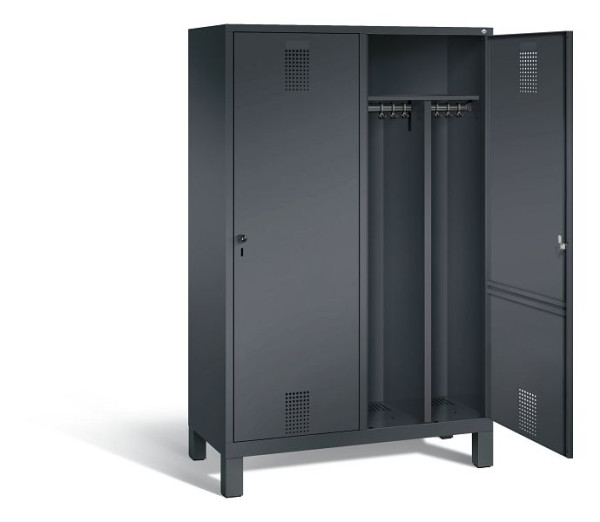 C+P zwart wit kastje Evolo, H1850xW1190xD500mm, kleur: zwart-grijs, 48210-40 S10065