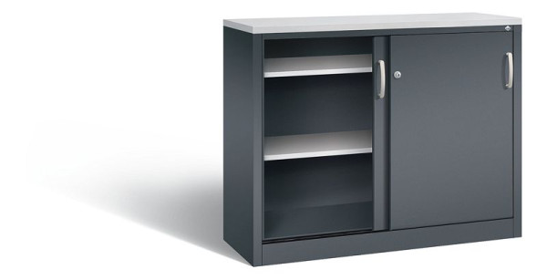 C+P dressoir met schuifdeuren Acurado, H1000xB1200xD400mm, kleur: antracietgrijs, beugelgreep, 2046-00 S10235
