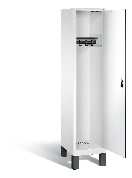 C+P Evolo kleerkast, H1850xB420xD500mm, kleur: verkeerswit / decor wit, 48010-12 S10277
