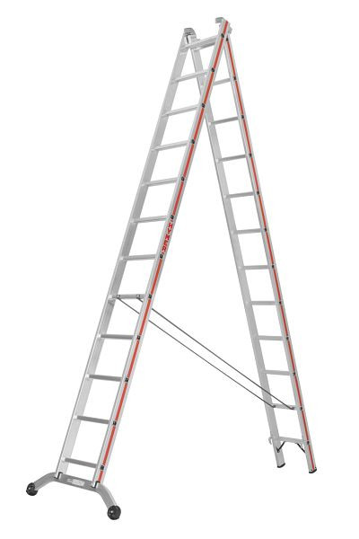 HYMER multifunctionele ladder, tweedelig, 2x12 sporten, lengte ingeschoven 3,52 m / uitgeschoven 6,03 m, 604524