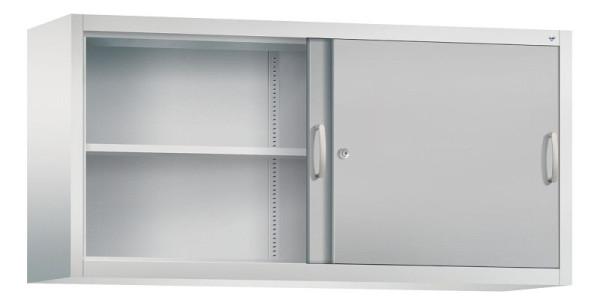 C+P bovenkast Acurado, H790xB1600xD400mm, kleur: lichtgrijs/wit aluminium, beugelgreep, 2 niveaus, 2145-00 S10107