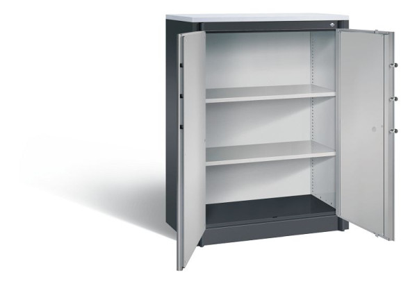 C+P brandwerende kast Certos, H1226xW930xD500mm, kleur: zwart grijs/wit aluminium, dagschoot, 3 OH, 1171-00 S10321