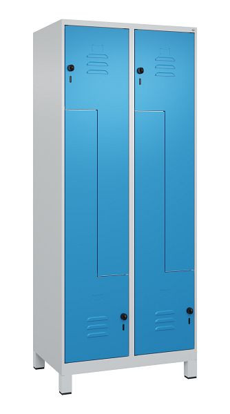 C+P Z-Spind Classic PLUS, C Z-Spind, Classic PLUS, Füße, 4 Abteile, 1950x800x500mm, 7035/5012, Drehriegel, 080013-224 S10004