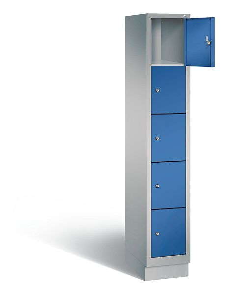 C+P lockerkast Evolo, H1800xB320xD500mm, kleur: wit aluminium / gentiaanblauw, 48020-105 S10106