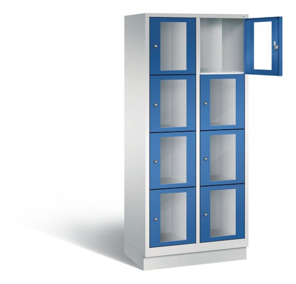 C+P lockerkast Classic, H1800xW810xD500mm, kleur: lichtgrijs / gentiaanblauw, 8020A224 S10003