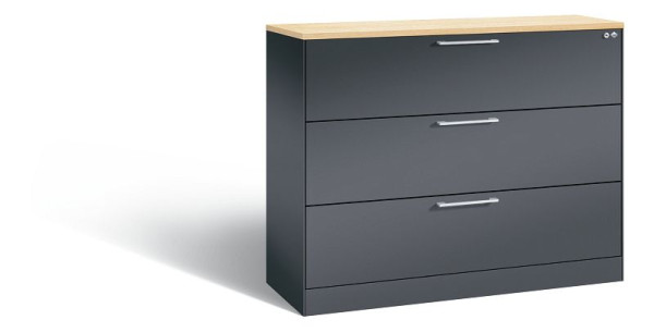 C+P hangarchiefkast Asisto, H1010xB1200xD435mm, kleur: zwart-grijs, beugelgreep, 146041-313 S10134