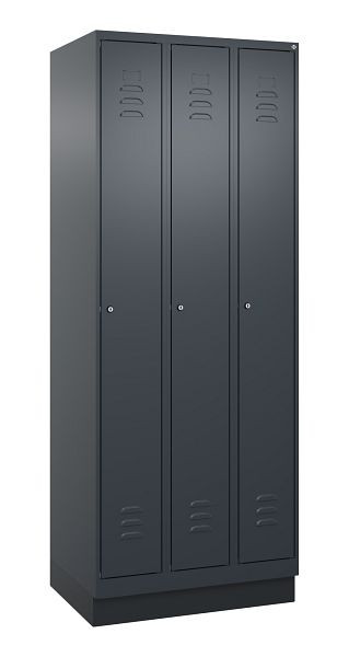 C+P luierkluis Classic PLUS, onderbouw, 3 vakken, 1950x750x500mm, 7016/7016, cilindersloten, 080020-39 S10027