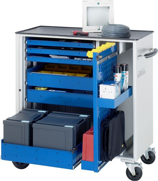 RAU gereedschapswagen serie adlatus model 10620, B1025 x D520 x H1080 mm, inclusief metalen steun, 02-10620.11