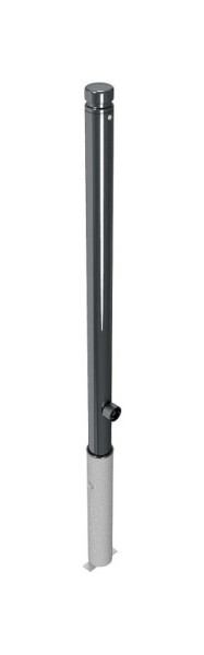 Schake slagboomstijl paal type 464FB -afneembaar-, met driehoekslot, Ø 60mm, met sierkop, gecoat DB 703, 464FB