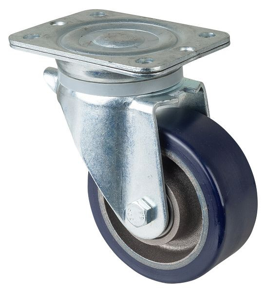 BS Rollen Zwaarlastwiel, wielbreedte 50 mm, wiel-Ø 125 mm, draagvermogen 400 kg, gegoten polyurethaan 78 Shore A, gegoten wiellichaam, kogellager, N100.C11.126