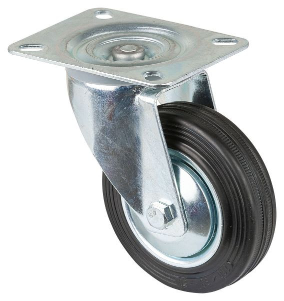 BS rollen transportrol, wielbreedte 30 mm, wiel-Ø 100 mm, draagvermogen 70 kg, stalen velg, rollager, plaat, verpakking: 4 stuks, L400.B55.101