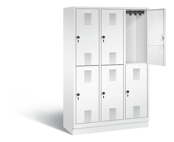 C+P locker 2-laags Evolo, H1800xB1200xD500mm, kleur: verkeerswit, 48320-32 S10452