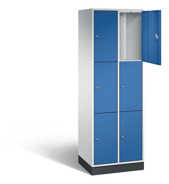 C+P lockerkast Intro, H1950xB620xD490mm, kleur: lichtgrijs / gentiaanblauw, 8370-201 S10003