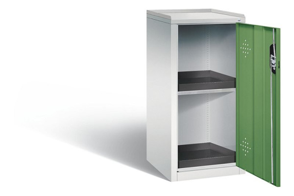 C+P klimaatkast Acurado, H1000xB502xD500mm, kleur: lichtgrijs / reseda groen, verzonken handgreep, 8721-316 S10040
