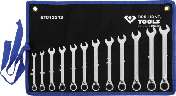 Brilliant Tools 12-delige omkeerbare ratel-combinatiesleutelset 8-19 mm BT013212