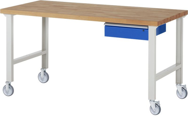 RAU verrijdbare werkbank 7001A1, 2000x900x1000mm, elk 2 bokwielen en zwenkwielen, 05-7001A1-209B4S22.11