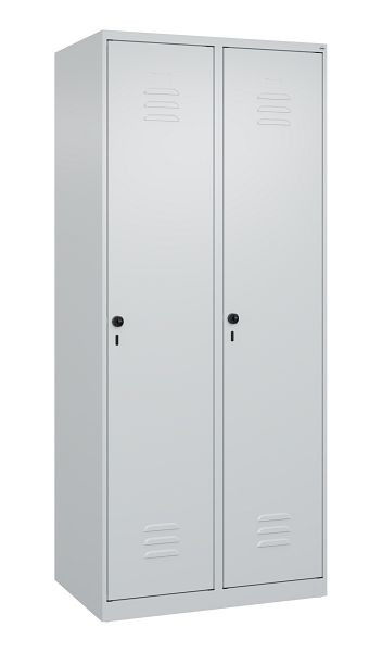 C+P luierkluis Classic PLUS met middenwand, 2 vakken, 1850x800x500mm, 7035/7035, veiligheidsdraaigrendel, 080000-22F S10003