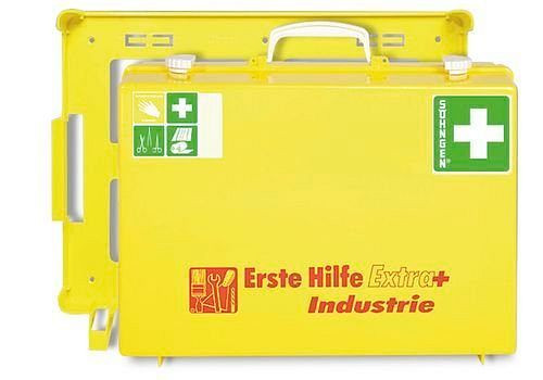 DENIOS Erste-Hilfe-Koffer Extra Plus "Industrie", Basisinhalt nach DIN, Wandhalterung, 164-942