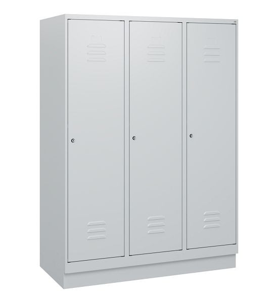 C+P luierkluis Classic PLUS, onderbouw, 3 vakken, 1630x1200x500mm, 7035/7035, cilindersloten, 0800205-32 S10024