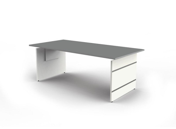Kerkmann in hoogte verstelbaar zijbureau extra groot, vorm 4, B 2000 x D 1000 x H 680-760 mm, grafiet, 11415812