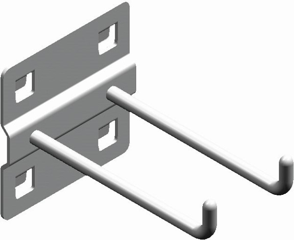 Kunzer dubbele haak, lang voor achterwandperforatie 10 mm x 10 mm, WES1715.1