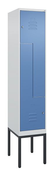 C+P Z-Spind Classic PLUS, Gestell, 2 Abteile, 2120x400x500mm, 7035/5023, Zylinderschlösser, 0800337-122 S10020