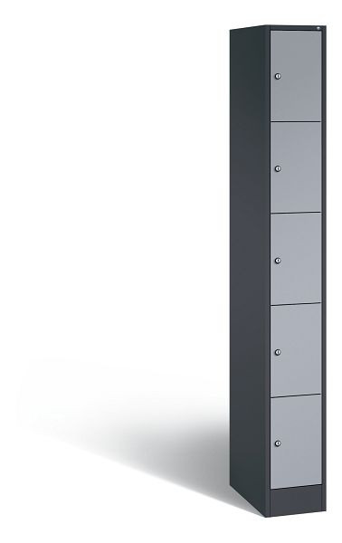 C+P Schließfachschrank Serie 8070, H1950xB240xT480 mm, Anthrazit/Weißalu, 80700-10 S10442