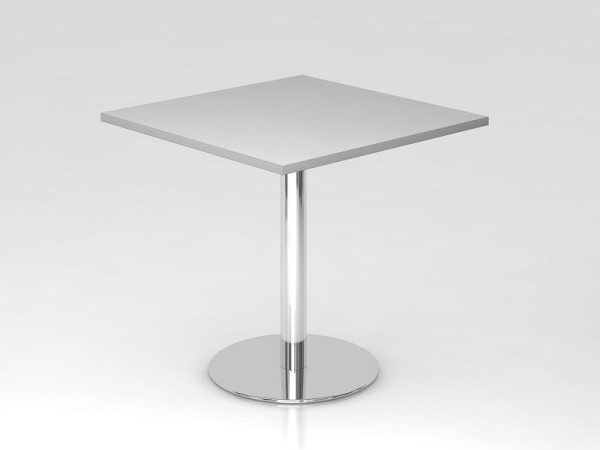 Hammerbacher vergadertafel 80x80cm grijs/chroom, verchroomd frame, VSTF88/5/C
