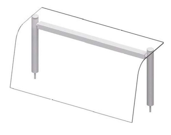 Stalgast glazen bovenblad met hoestbescherming 790x455x450 mm voor serveersystemen, ZS07107