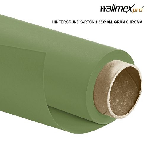Walimex pro achtergrondkarton 1,35x10m, groen chroma, 22807