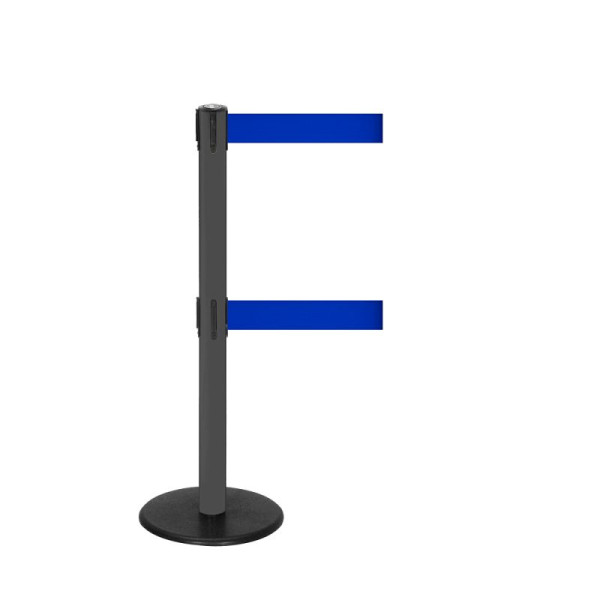 Stein HGS HGS personengeleidingssysteem -P-Line Duo-, antraciet, blauw, met riemeindstuk (standaard), riemlengte: 2 x 2,3 m, 36399-0302