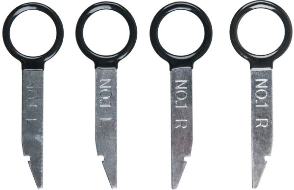 KS Tools ontgrendelingsgereedschap voor radio/navigatieapparaat, 4 stuks, 500.1373