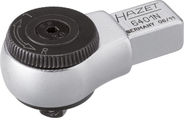 Hazet omkeerbare ratelinzet, vierkant inzetstuk 9 x 12 mm, massief vierkant 6,3 mm, lengte: 46 mm, aantal tanden: 72, 6401N