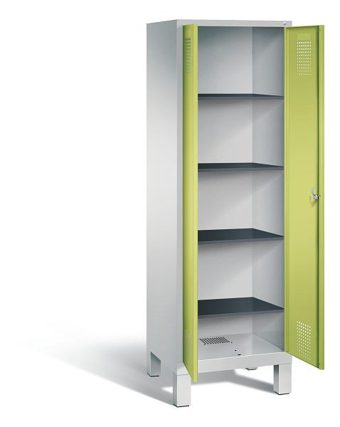 C+P washok Evolo, H1850xW610xD500mm, kleur: lichtgrijs / virid groen, 48212-20b S10094