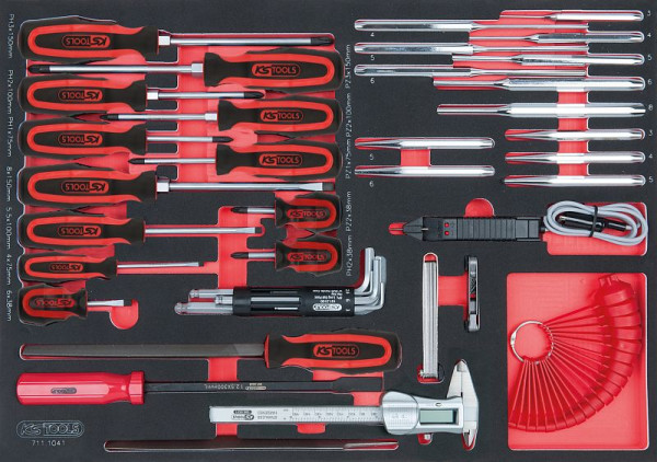 KS Tools SCS schroevendraaier- en meetapparaatset, 41-delig in 1/1 systeeminzet, 711.1041