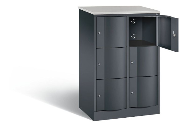 C+P lockerkast Resisto, H1255xB772xD540mm, kleur: zwart-grijs, 8573-272 S10443