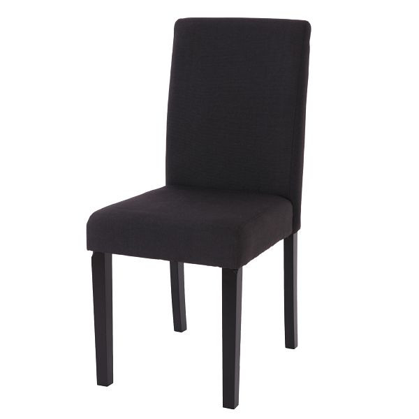 Mendler eetkamerstoel Littau, keukenstoel, stof/textiel, zwart, donkere poten, 74388
