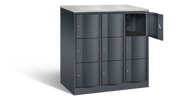 C+P XL lockerkast Resisto, H1255xB1148xD640mm, kleur: zwart-grijs, 8573-373 S10132