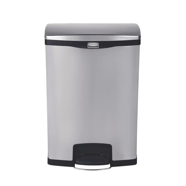Rubbermaid Slim Jim pedaalemmer met voortrap roestvrij staal 90L, GE939
